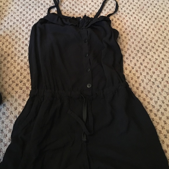 Xhilaration Other - Black button up romper draw string