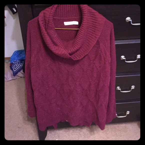 Maroon cowl neck