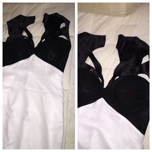 White and black long Kim k dress