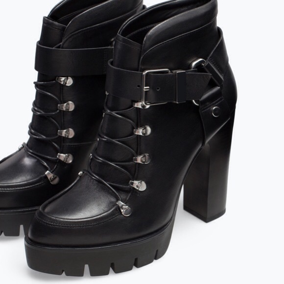 Zara Leather Lace-Up Boots✨ - Picture 2 of 3