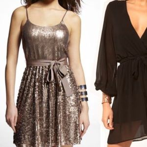 Perfect NYE Dress! Gold Sequin Express Dress