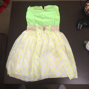 Highlighter green/yellow dress