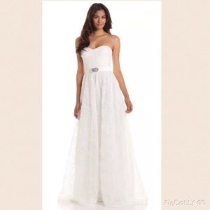 Wedding Dress Adrianna Papell White Strapless Gown