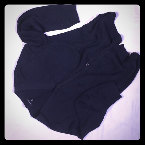 Navy blue Lands' End cardigan