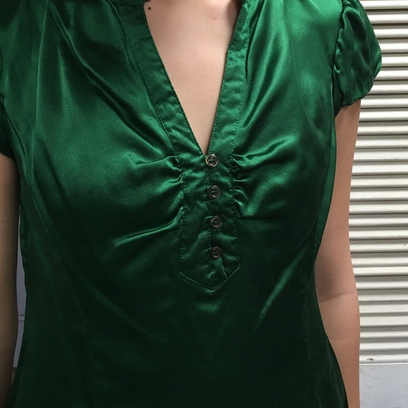 INC International Concepts Tops Emerald Green 0 Silk Blouse Poshmark