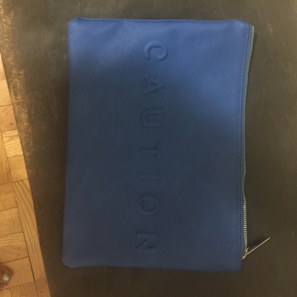 Zara blue embossed clutch