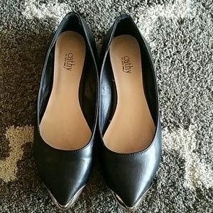 Cathy jeans black flats