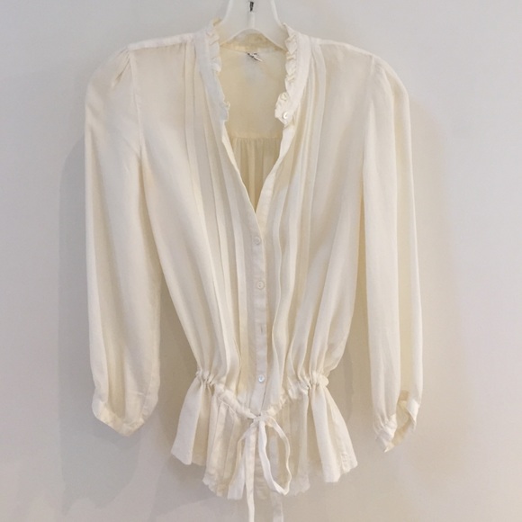 Joie 100 % rayon cream blouse (feels like silk)
