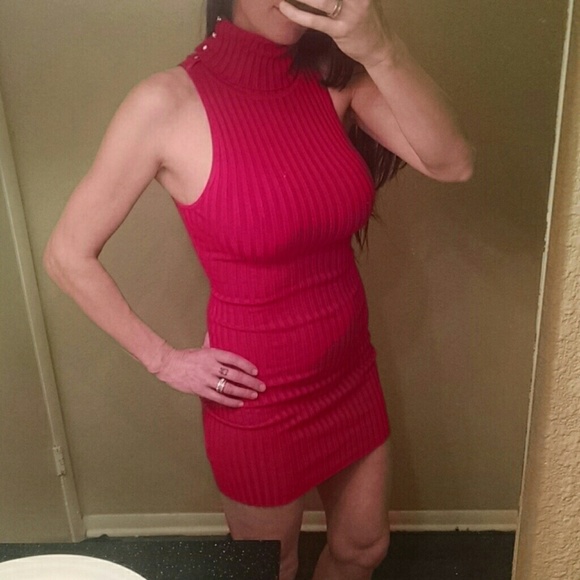 Red Guess Sweater Dress