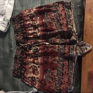 High waisted tribal shorts