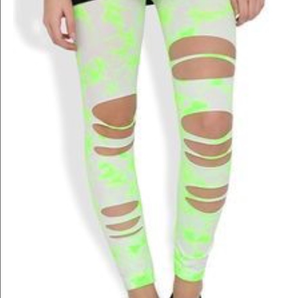 Laser cute neon tie dye leggings