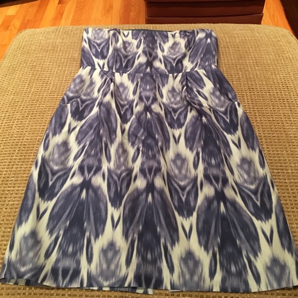 J Crew strapless blue dress