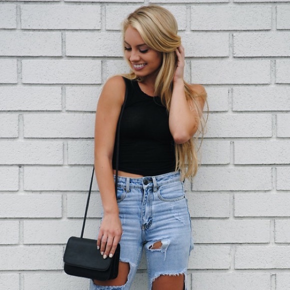 Brandy Melville High neck black tank