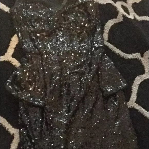 Black Sequin Bebe dress, Size XS