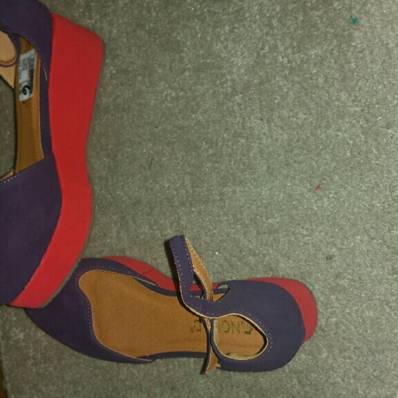 Purple & red sandals