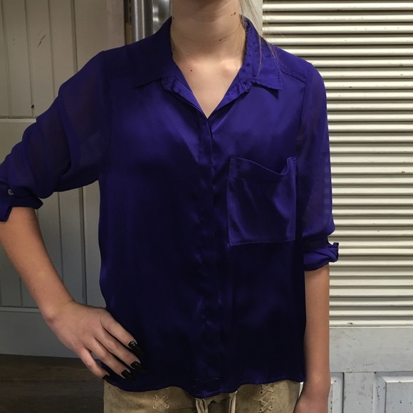 H&M Violet Sheer Blouse