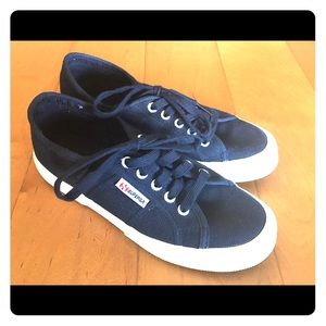 Navy canvas Superga Cotu. Size 38.