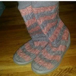 Uggs Pink & Purple Knit Boots