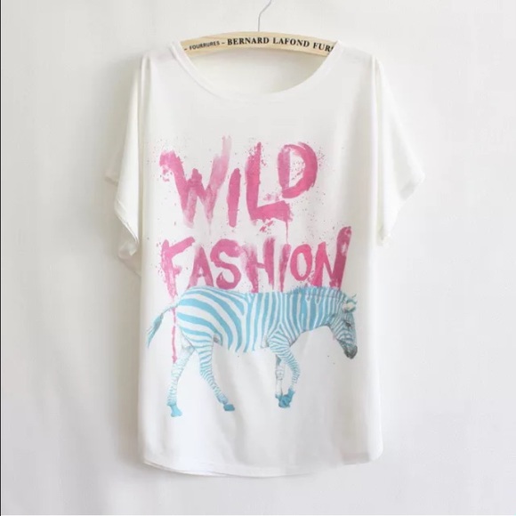 Tops - Animal Print Tee New~Zebra
