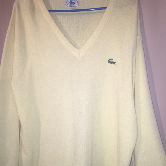 Lacoste yellow v-neck sweater