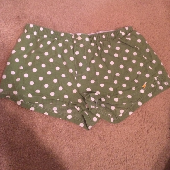 Aerie green with white polka dot pj shorts!