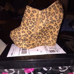 Cheetah print wedges