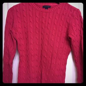 Pink Tommy Hilfiger cable sweater.