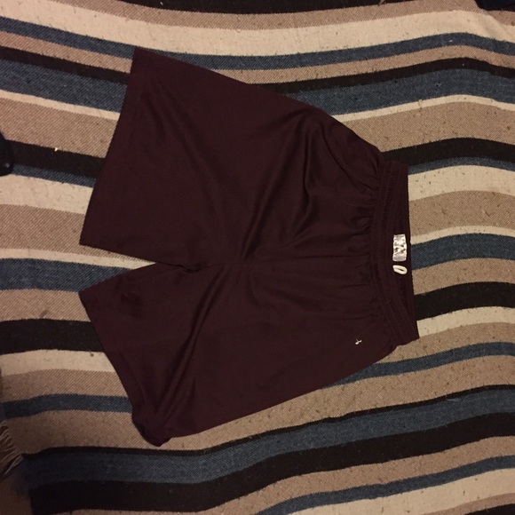 Dark maroon basketball or athletic shorts