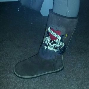 Ed hardy brown boots