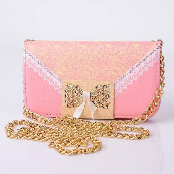 iPhone 6/6s Lace Bow Wallet Leather Case Baby Pink