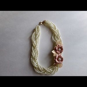 Forever  21 Pearl Embellished Statement Necklace