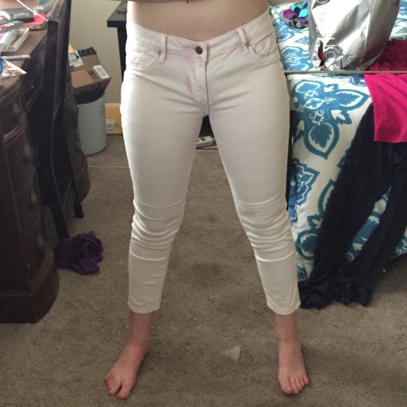 Lavender wash cropped jeans