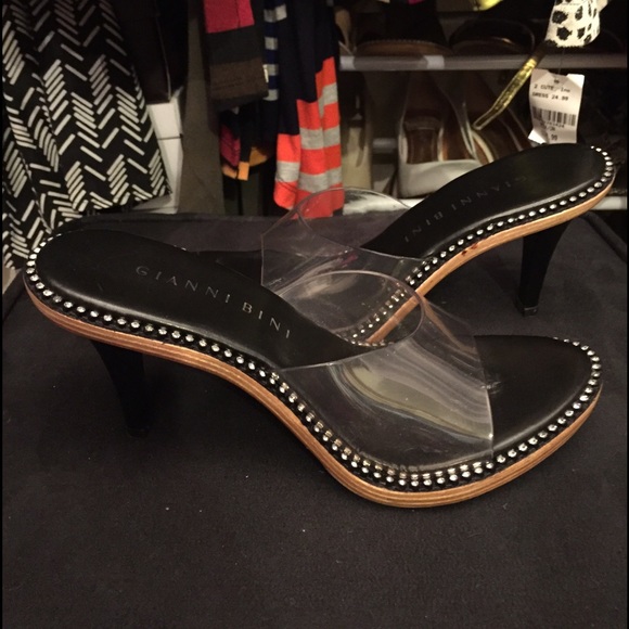 Gianni Bini Bling Diamond Heels Slides 7 1/2
