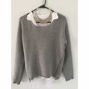Grey Destroyed Knit Sweater