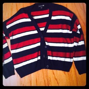 Red, white, and blue sweater