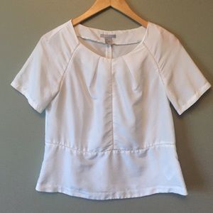 H&M white peasant top with cut out design