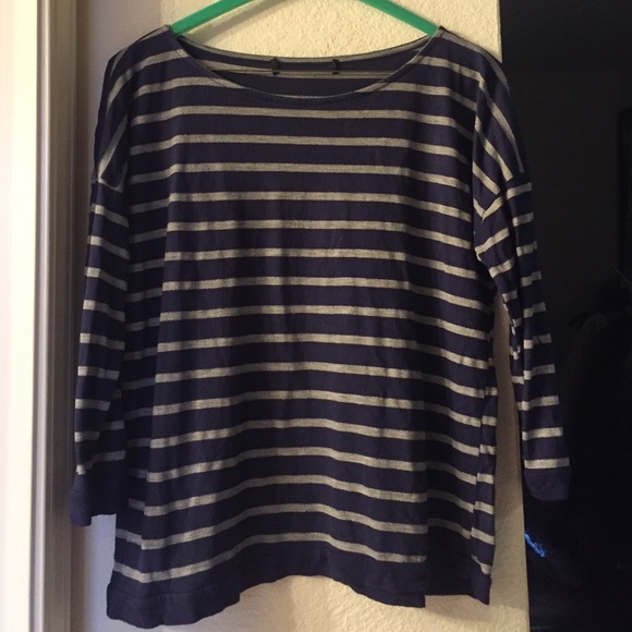Stripe 3/4 sleeve shirt
