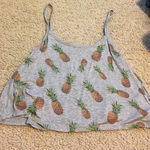 Pineapple crop top tank top