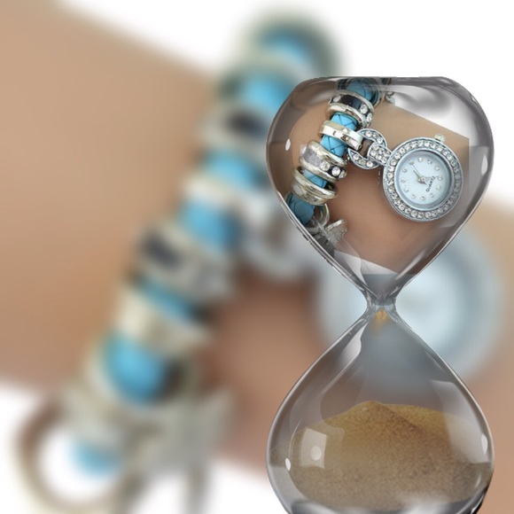 Gorgeous turquoise and silver Quartz watch. - Picture 3 of 3