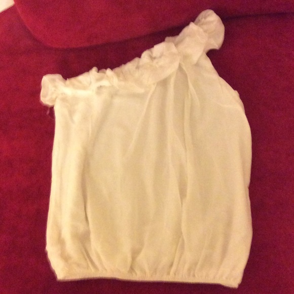 Ruffle One-shoulder Cotton Top