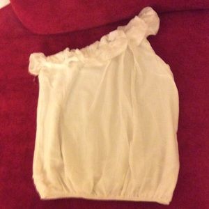 Ruffle One-shoulder Cotton Top