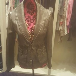 Faux leather fitted jacket