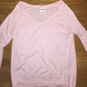 Long sleeve pink vneck