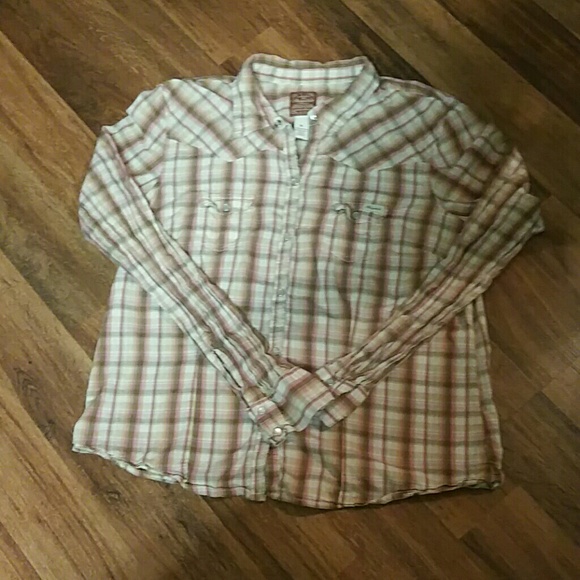 AEROPISTALE FLANNEL SNAP SHIRT MED - Picture 1 of 2