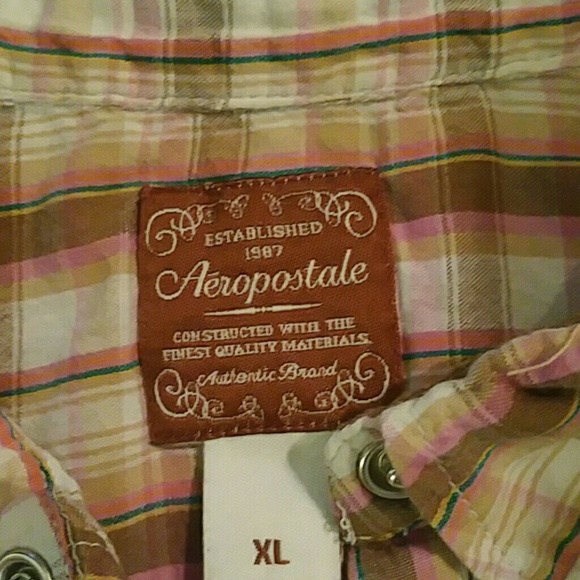 AEROPISTALE FLANNEL SNAP SHIRT MED - Picture 2 of 2