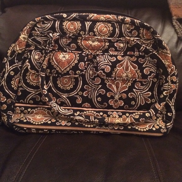 Vera Bradley bowler bag. Browns and blacks