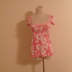 Pink and white blouse