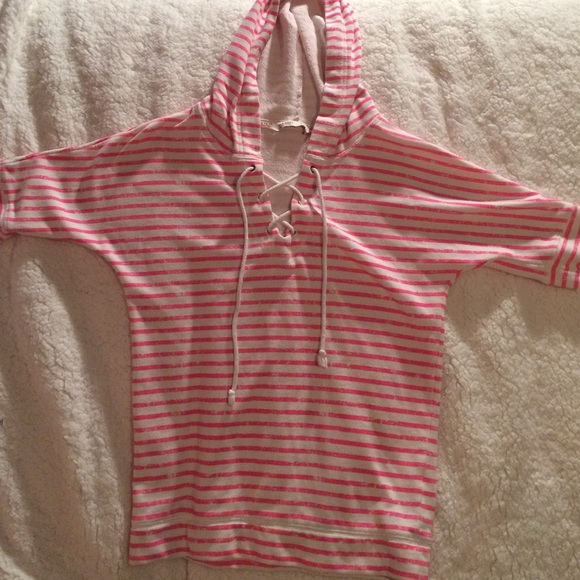 Hot Pink and White Pullover