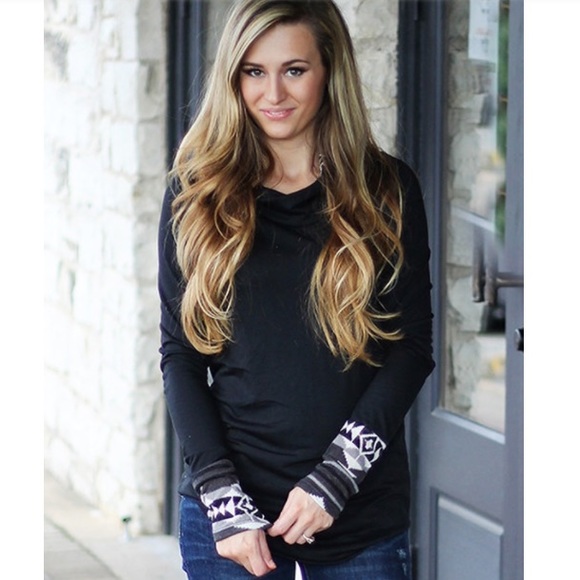 Tops - Black Hoodie With Purple Trim