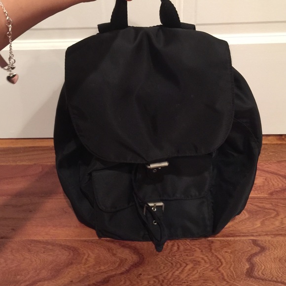 Simple black mini backpack